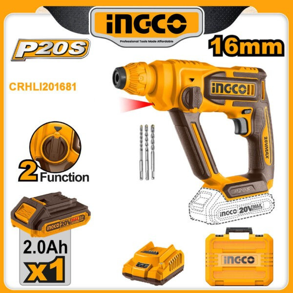 Ingco Cordless Rotary Hammer Drill 20V-CRHLI201681